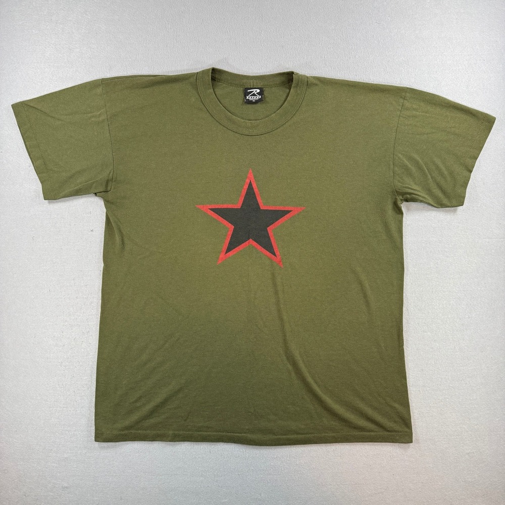 Vintage Rothco T-Shirt Men XL Rage Against The Machine Red Star Military USA 90s